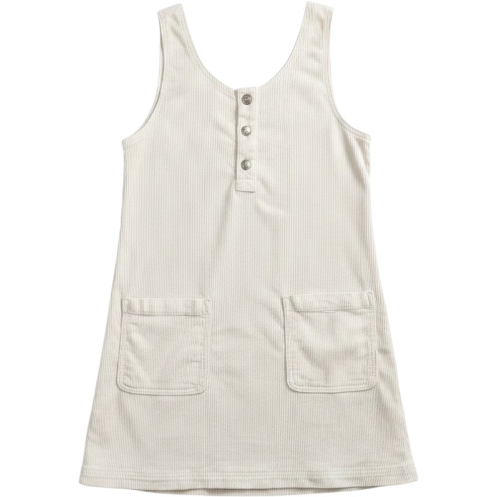 American Eagle Corduroy Pinafore Jumper Dress Womens Small Cream Mini Pocket 90s